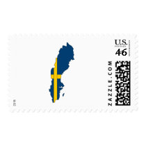 Sweden flag map postage