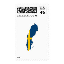 Sweden flag map postage