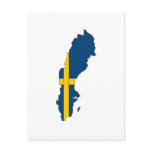Sweden flag map postcard