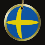 Sweden Fisheye Flag Ornament