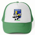 This adorable little panda is too cute! He's featured in front of a large flag from Sweden and ready to play football and score some goals. This cute design is perfect for football players and soccer fans.