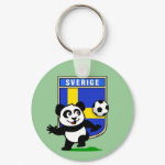 This adorable little panda is too cute! He's featured in front of a large flag from Sweden and ready to play football and score some goals. This cute design is perfect for football players and soccer fans.