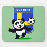 This adorable little panda is too cute! He's featured in front of a large flag from Sweden and ready to play football and score some goals. This cute design is perfect for football players and soccer fans.
