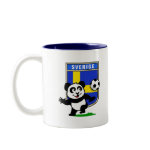 This adorable little panda is too cute! He's featured in front of a large flag from Sweden and ready to play football and score some goals. This cute design is perfect for football players and soccer fans.