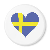 sweden love heart - swedish flag magnets