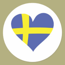 sweden love heart - swedish flag stickers