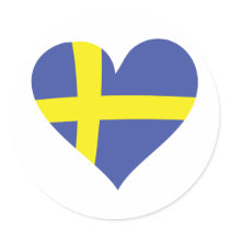 sweden love heart - swedish flag stickers