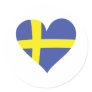sweden love heart - swedish flag round sticker