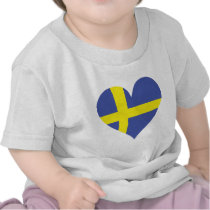 sweden love heart - swedish flag tshirt