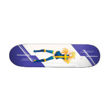 Sweden Manga girl dressed in Flag - Swedish Skate Board Deck