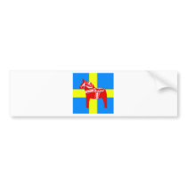 Sweden Red Dala Horse Bumper Stickers