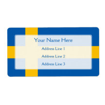 Sweden - Swedish Flag Personalized Shipping Label