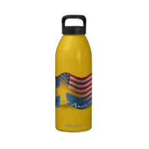 Swedish-American Waving Flag Reusable Water Bottle