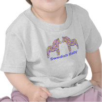 Swedish Baby Confetti Dala Horse t-shirts by punkiebunnies Swedish Baby Confetti Dala Horse t-shirts