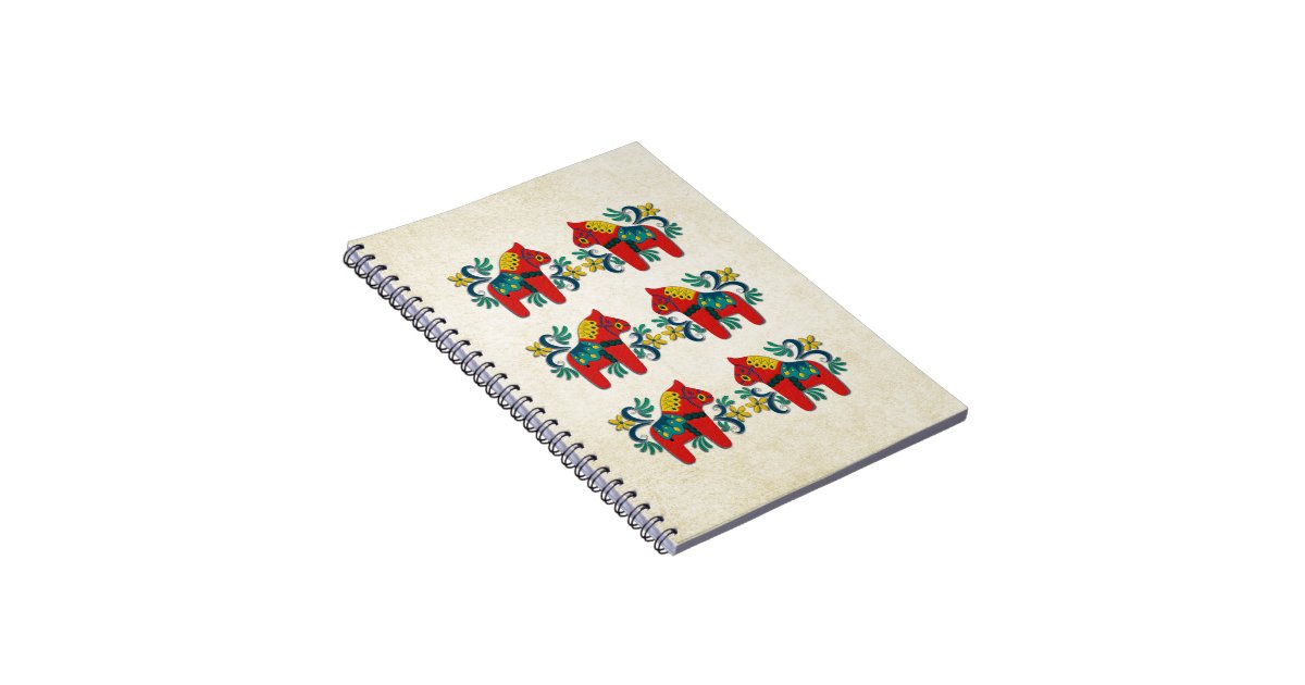 Swedish Christmas Dala Horse Scandinavian Twins Notebook Zazzle