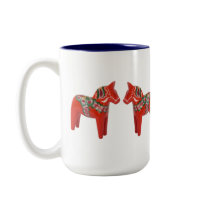 Swedish Dala Horse mugs by cowboyannie Swedish Dala Horse mugs