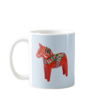 Swedish Dala Horse mugs by cowboyannie Swedish Dala Horse mugs