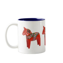 Swedish Dala Horse mugs by cowboyannie Swedish Dala Horse mugs