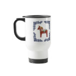 Swedish Dala Horse with Blue Delft Scroll Frame mugs