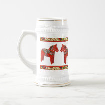 Swedish Dala Horses Christmas Stein Mugs