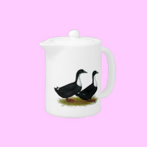 Swedish Ducks Black teapots