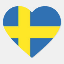 Swedish Flag Heart Heart Stickers