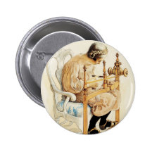 Swedish Girl Weaving Pinback Button