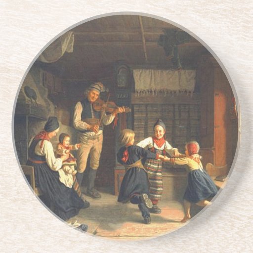 Swedish Home Life Fine Art by Amalia Lindgren Drink Coasters