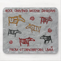 Swedish Rock Carving moose designs mousepads