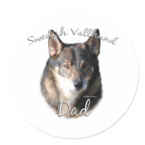 Swedish Vallhund Dad 2 stickers by GreyWolfCreation Swedish Vallhund Dad 2 stickers