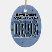 Swedish Vallhund DUDE Christmas Ornament
