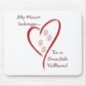 Swedish Vallhund Heart Belongs mousepads