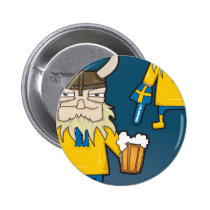 Swedish Viking Fan Button buttons