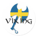 Swedish Viking Sweden flag Axe stickers by Funkart Swedish Viking Sweden flag Axe stickers
