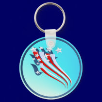 Sweeping American Flag Keychain