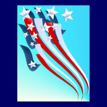Sweeping American Flag Poster posters