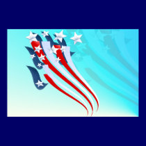 Sweeping American Flag Poster posters