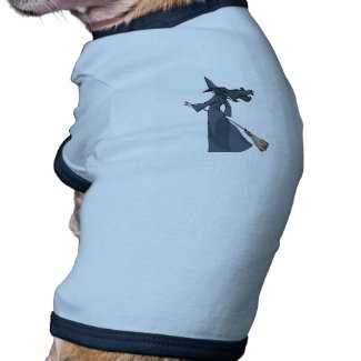 Sweeping Witch Dog T Shirt