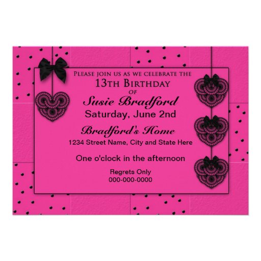 Sweet 13 Birthday Party Invitations