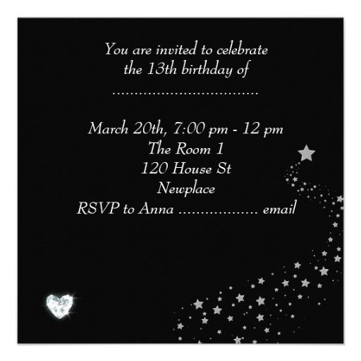 Sweet 13th Birthday Party Girls 13 Teen Teal Blue Invitation