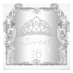 Sweet 16 16th SWEET SIXTEEN White Tiara Birthday Personalized Invitations