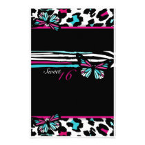 Sweet 16 Animal Print Candy Bar / Favor Wrapper stationery