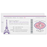 Sweet 16 Birthday Boarding Pass to Paris Personalized Announcements