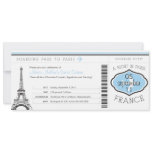 Sweet 16 Birthday Boarding Pass to Paris Personalized Invite