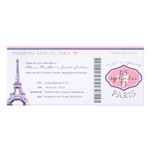 Sweet 16 Birthday Boarding Pass to Paris Personalized Announcements