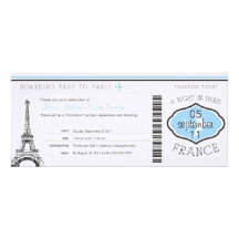 Sweet 16 Birthday Boarding Pass to Paris Personalized Invite