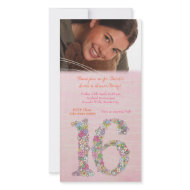 Sweet 16 Birthday Dinner Party Photo Card photocard