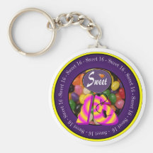 Sweet 16 Birthday Gear Keychains