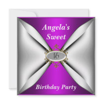 Sweet 16 birthday Invitation purple