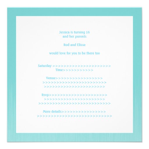 Sweet 16 Birthday Light Blue White Flowers Personalized Invitation